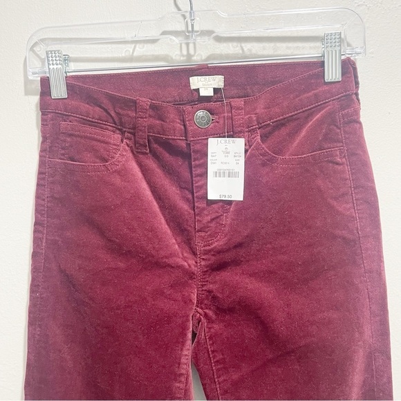 New J CREW FACTORY Women's Raspberry Velvet Midrise Skinny Jeans Raspberry Sz 24 - Picture 3 of 7
